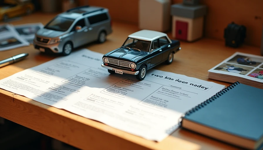 Family car comparison with models, cargo data and notebook for two-kid households
