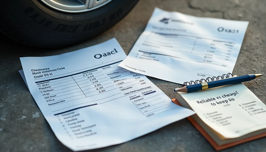 Maintenance invoices, tire quotes and fuel receipts representing ownership costs