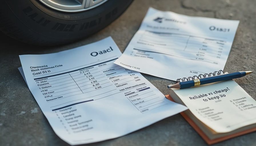 Maintenance invoices, tire quotes and fuel receipts representing ownership costs