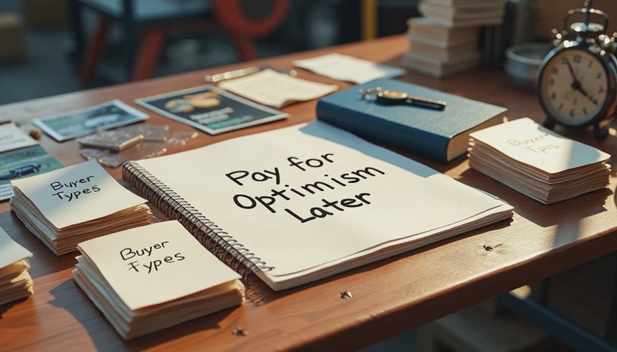 Buyer type receipts and notebook illustrating optimism in car purchases